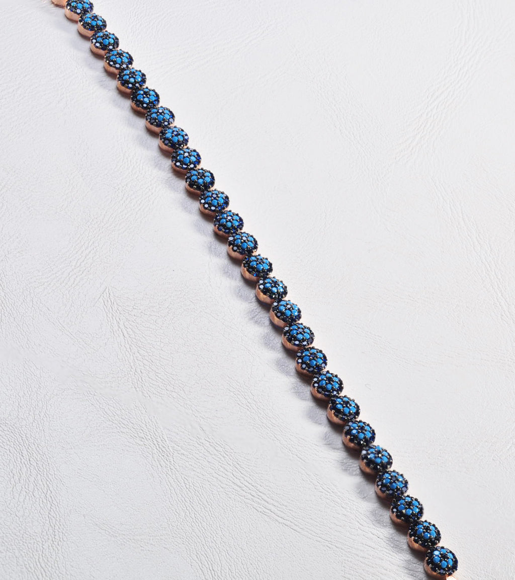 Elegant Neon Gemstone Bracelet – Unique Handmade Rose Silver Jewelry for Women