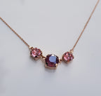 Rose Quartz Amethyst Necklace: Handmade Sterling Silver Pendant