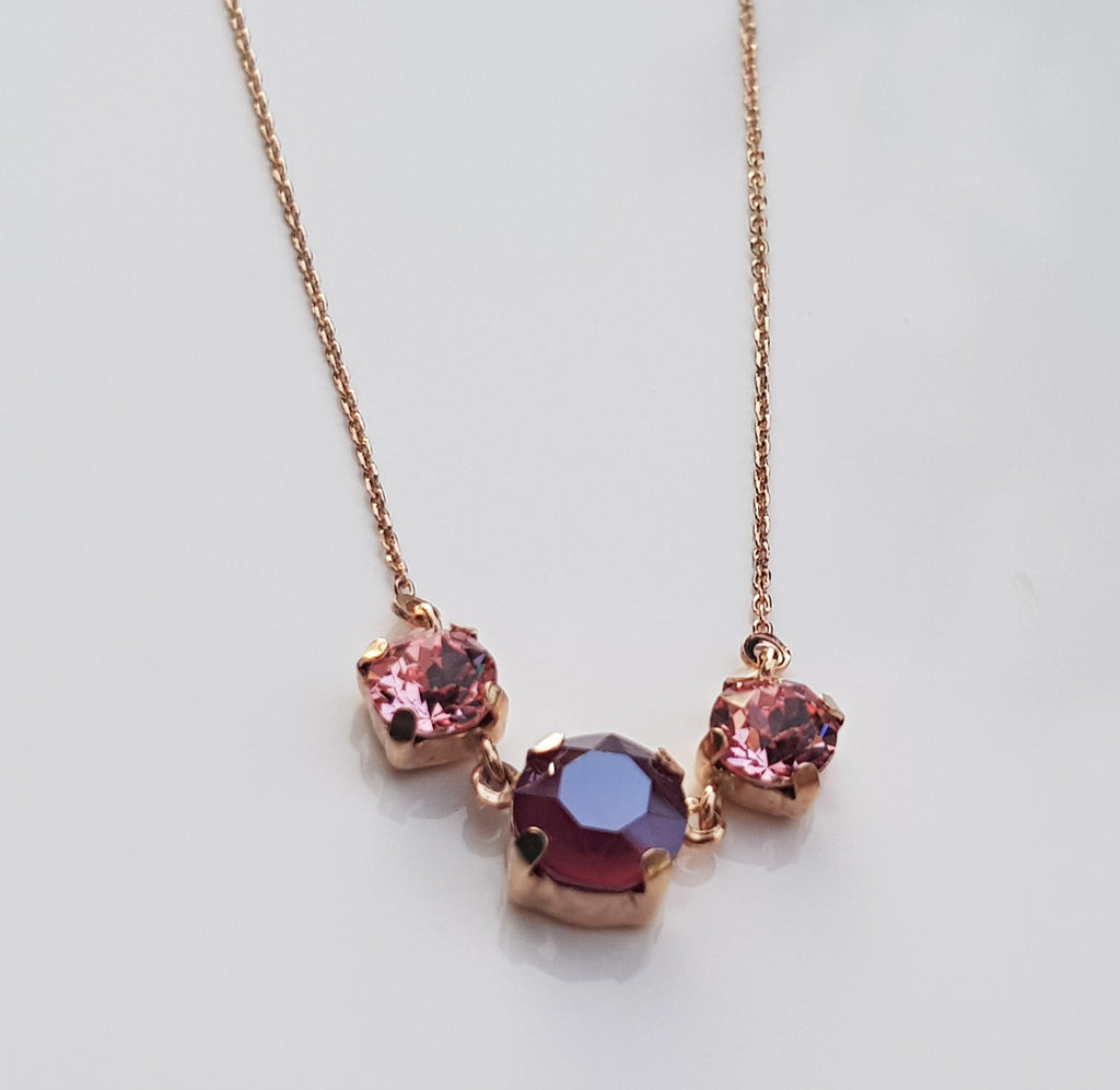 Rose Quartz Amethyst Necklace: Handmade Sterling Silver Pendant