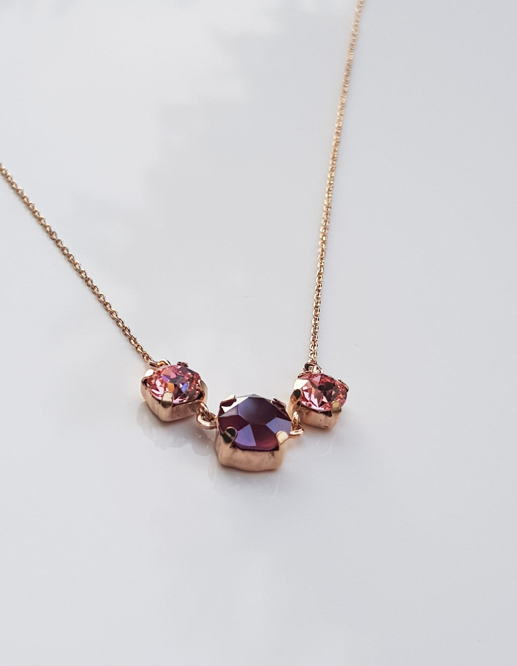 Rose Quartz Amethyst Necklace: Handmade Sterling Silver Pendant