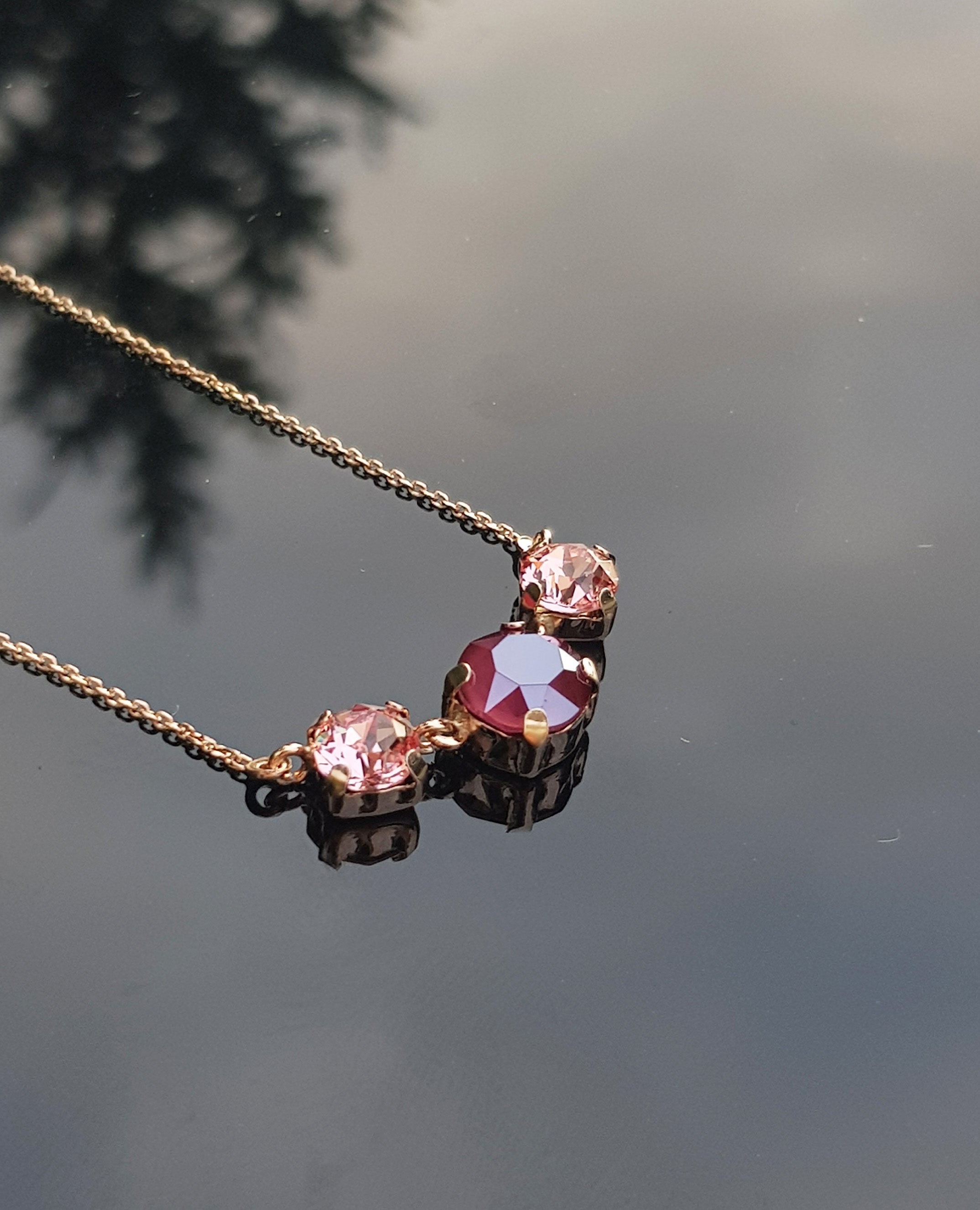 Rose Quartz Amethyst Necklace: Handmade Sterling Silver Pendant