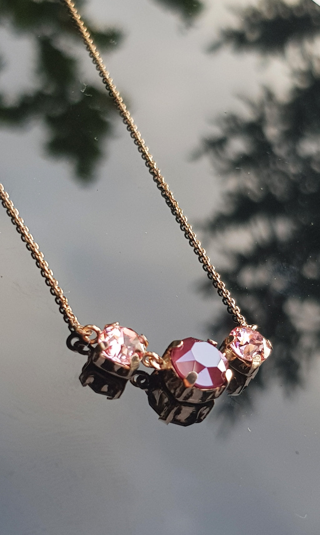 Rose Quartz Amethyst Necklace: Handmade Sterling Silver Pendant