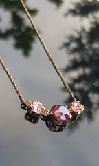 Rose Quartz Amethyst Necklace: Handmade Sterling Silver Pendant