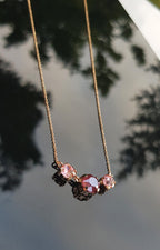 Rose Quartz Amethyst Necklace: Handmade Sterling Silver Pendant