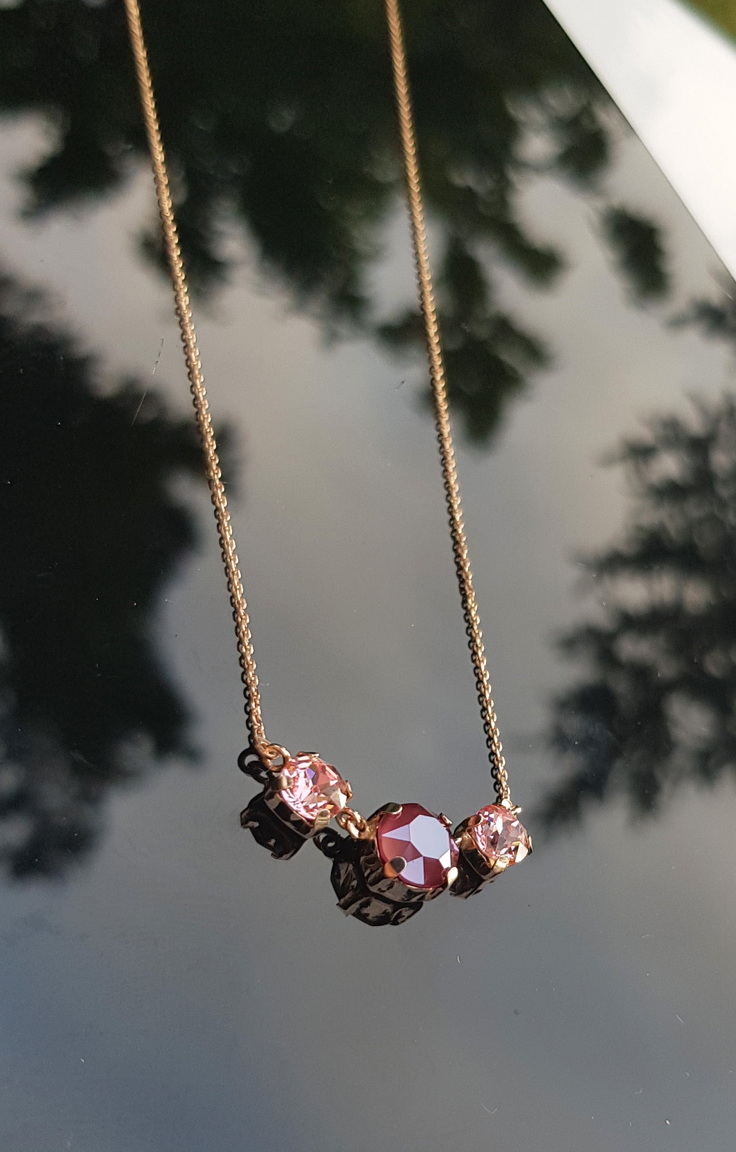 Rose Quartz Amethyst Necklace: Handmade Sterling Silver Pendant