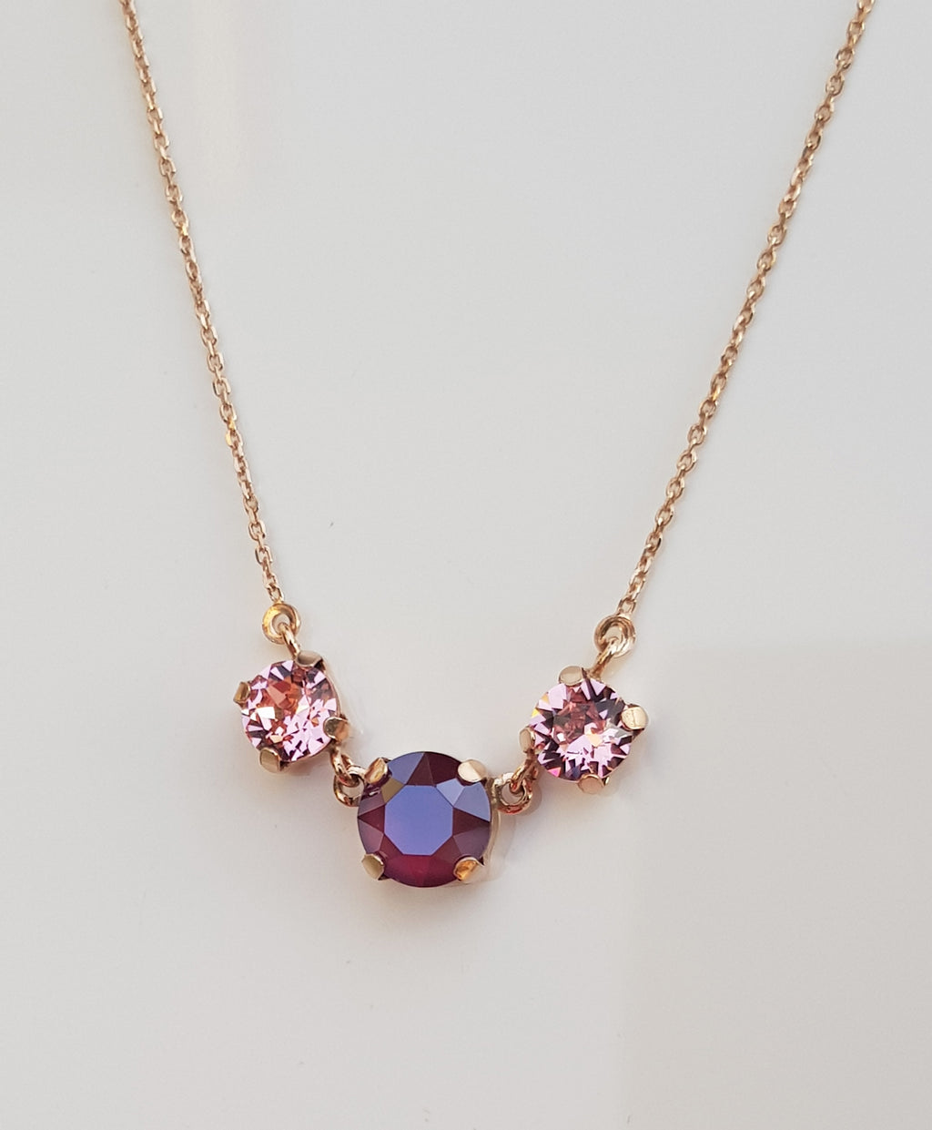 Rose Quartz Amethyst Necklace: Handmade Sterling Silver Pendant