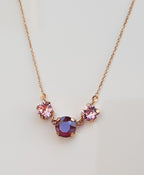 Rose Quartz Amethyst Necklace: Handmade Sterling Silver Pendant