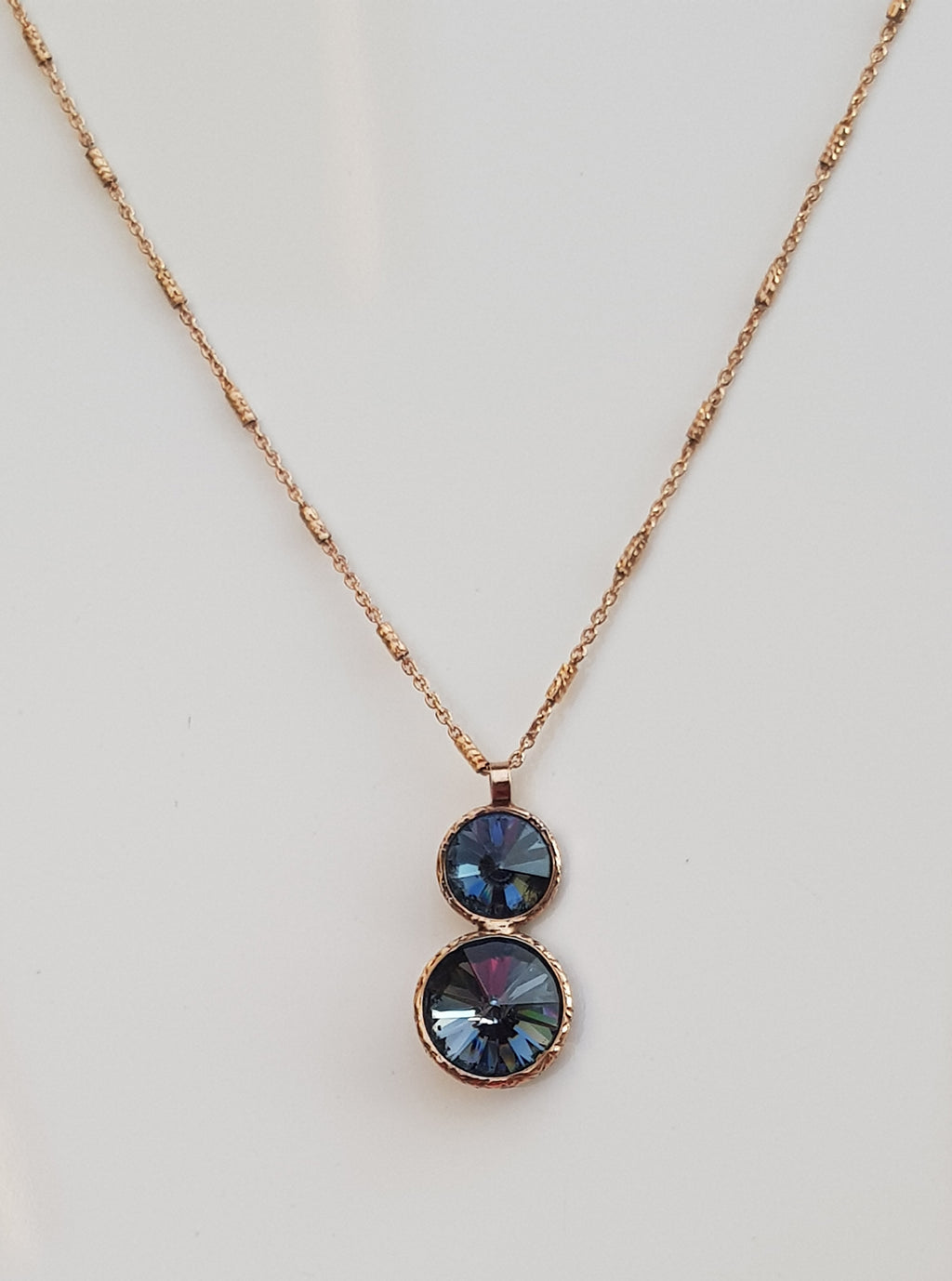 Handmade London Blue Topaz Rose Silver Necklace