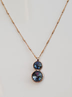 Handmade London Blue Topaz Rose Silver Necklace
