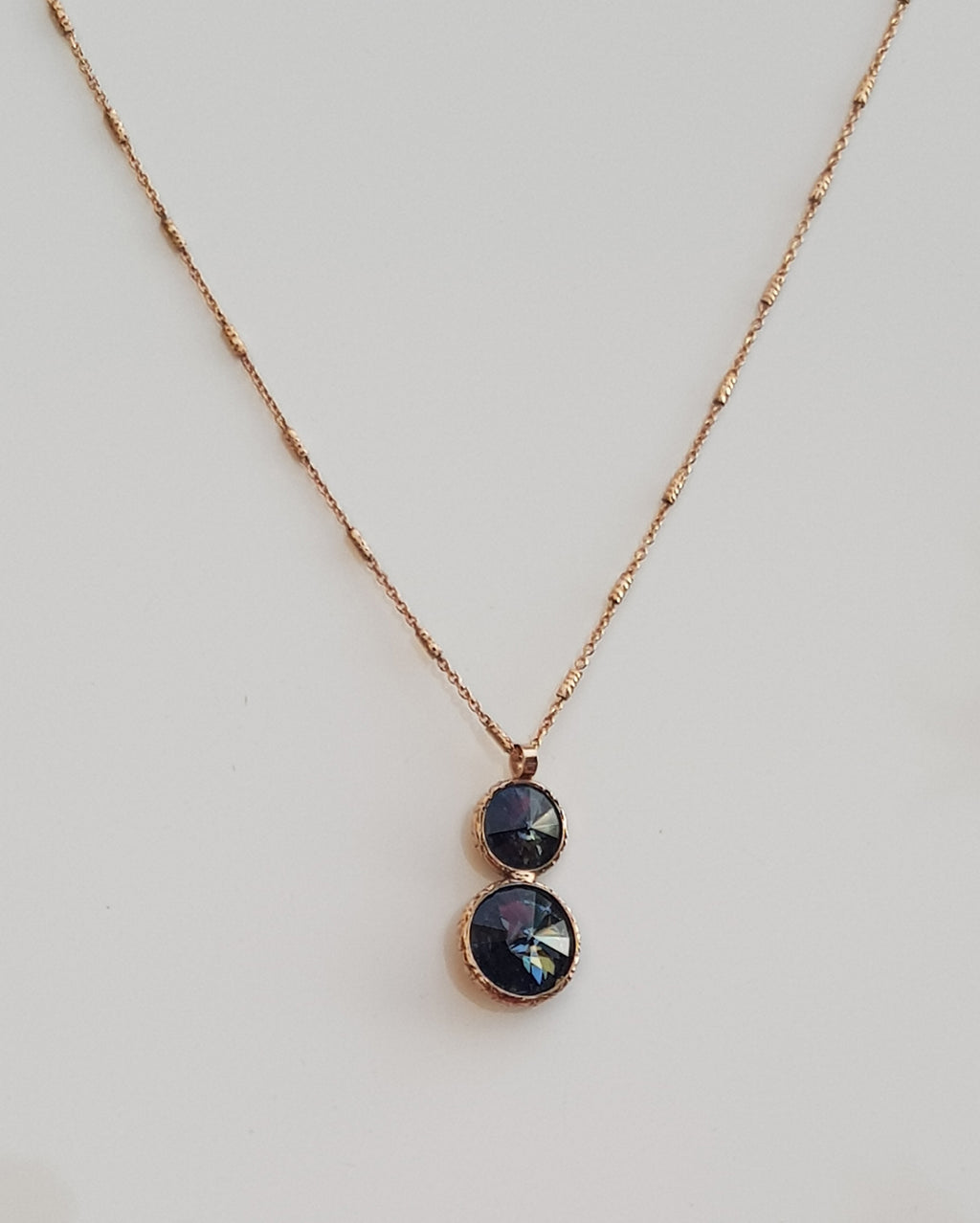 Handmade London Blue Topaz Rose Silver Necklace