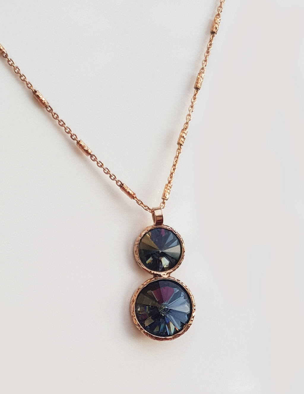 Handmade London Blue Topaz Rose Silver Necklace