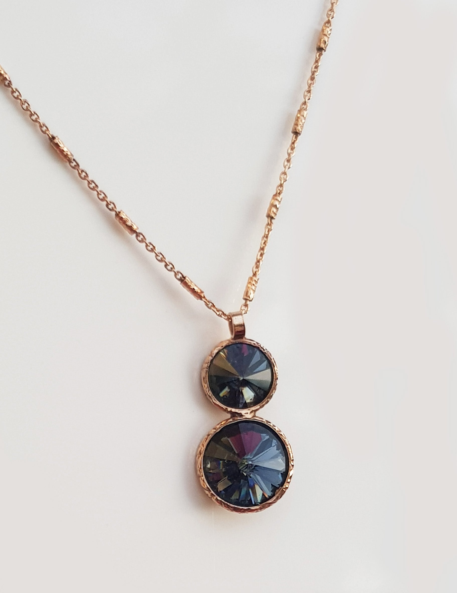 Handmade London Blue Topaz Rose Silver Necklace