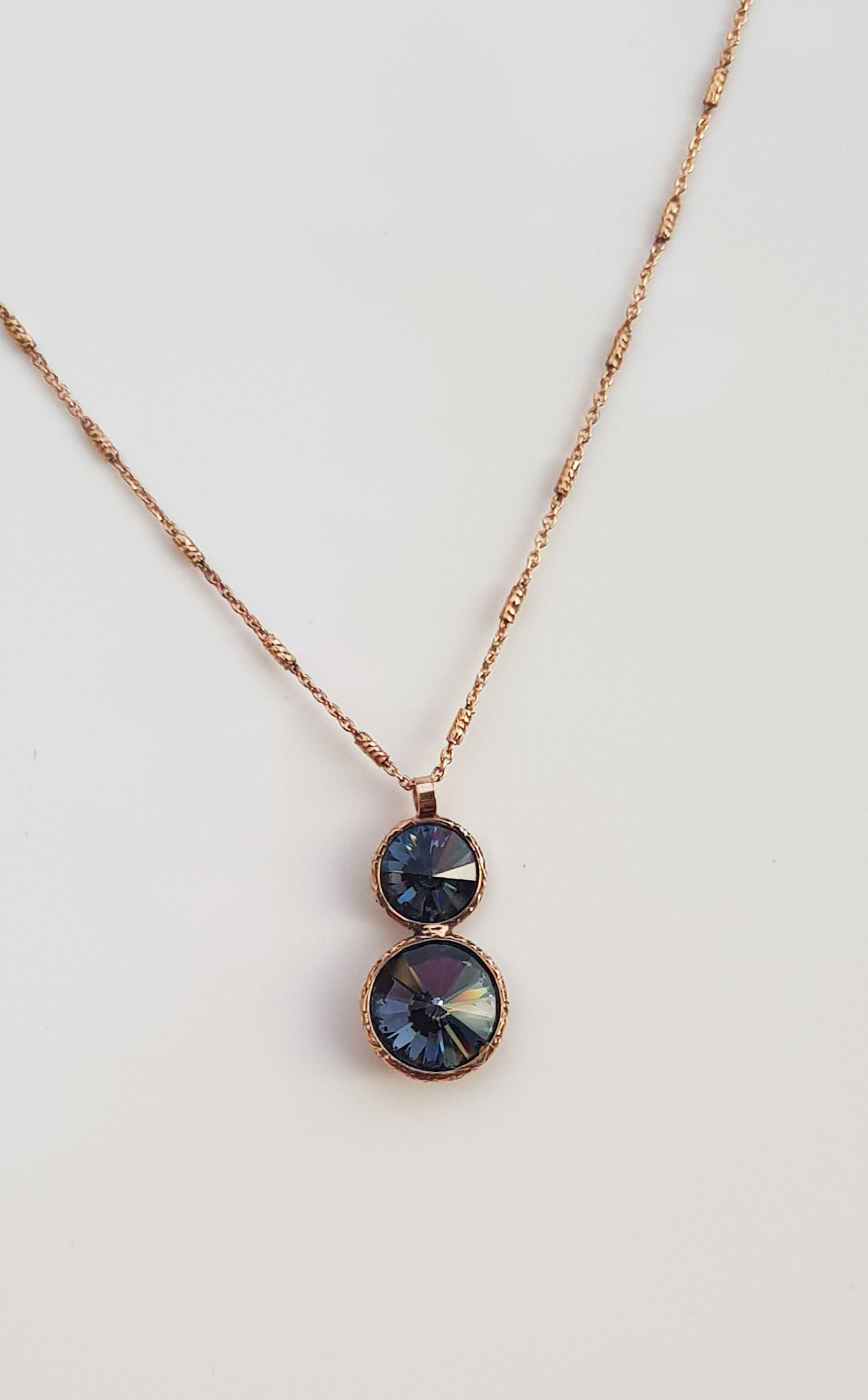Handmade London Blue Topaz Rose Silver Necklace