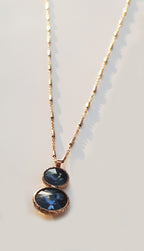 Handmade London Blue Topaz Rose Silver Necklace