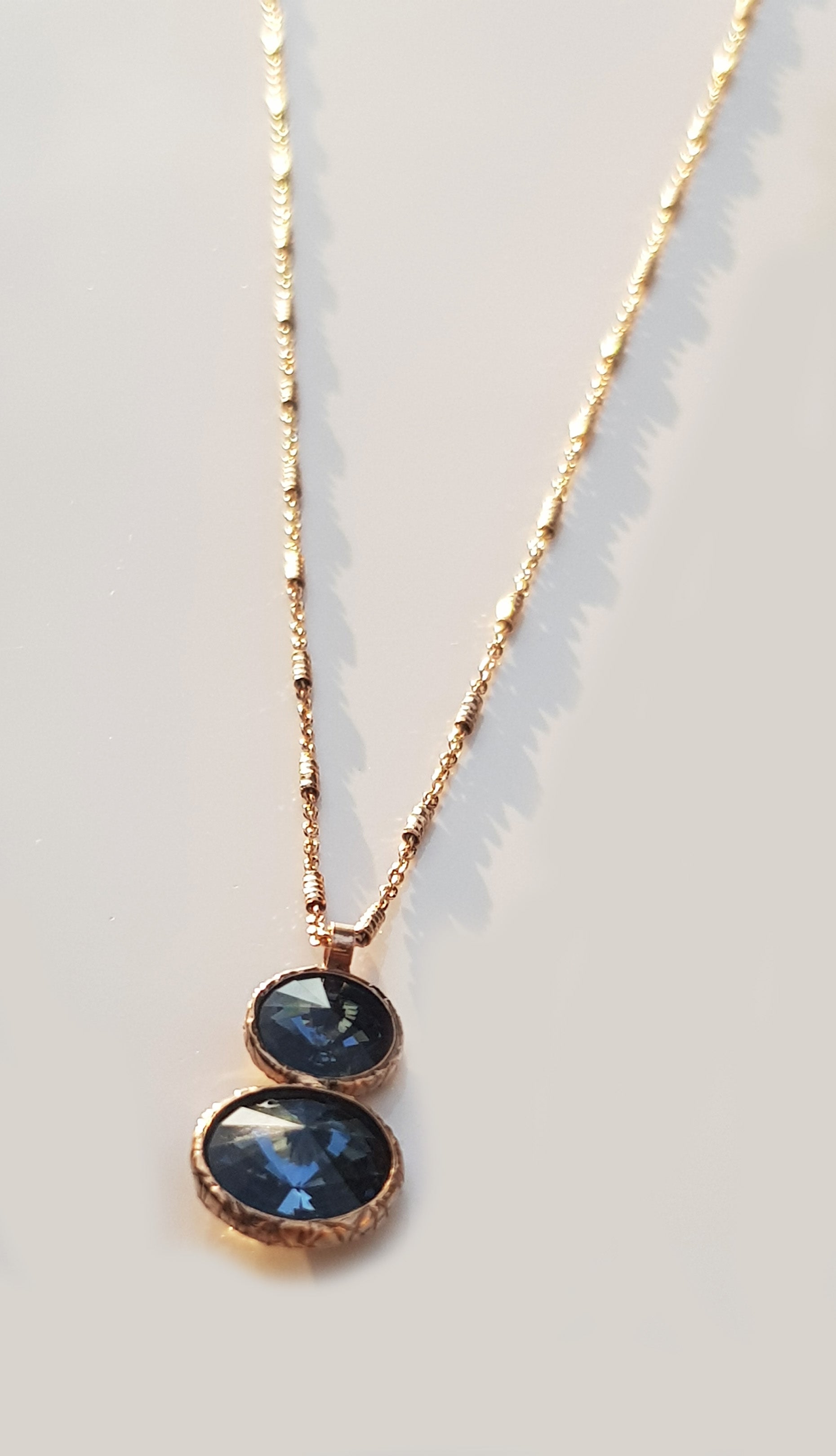 Handmade London Blue Topaz Rose Silver Necklace