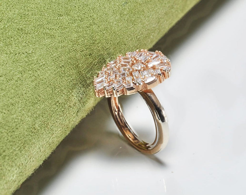 Handmade Zircon Silver Ring, Handcrafted Baquette Zircon Jewelry,Wedding Ring Gift, 925 Sterling Silver Zircon Ring,Gift for her