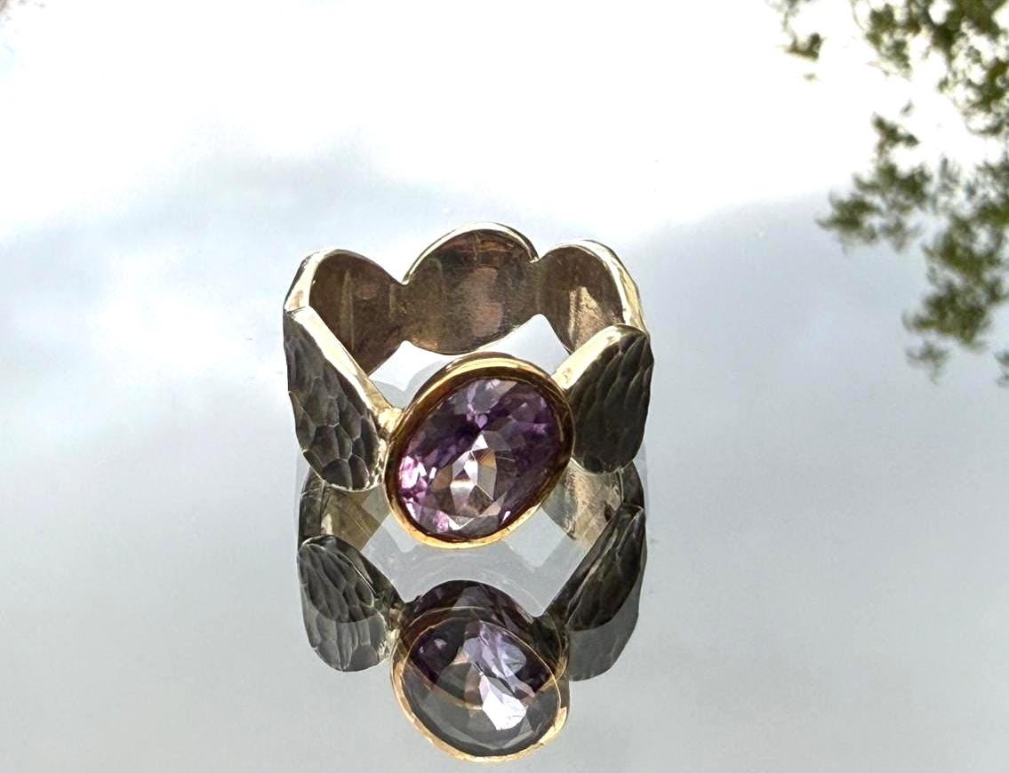 Handmade Amethyst Sterling Silver Ring: February Birthstone Jewelry