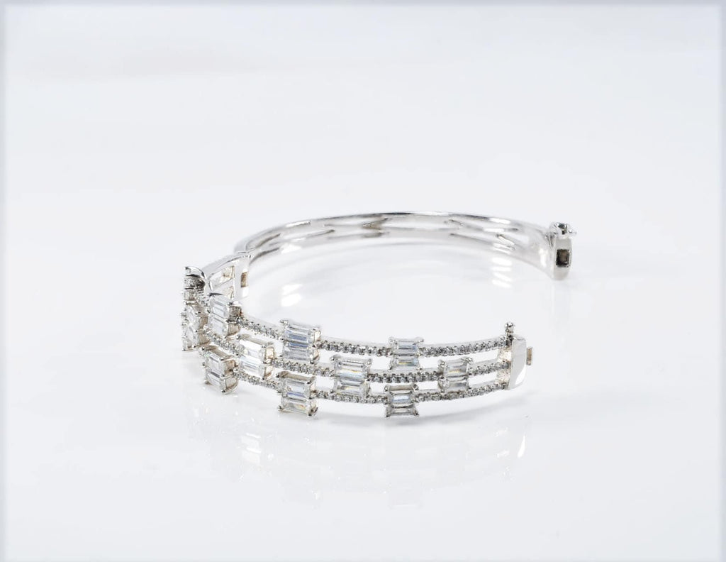 Handmade Genuine Baguette Zircon Gemstone Silver Bracelet, Zircon Bracelet Jewelry,Handcrafted, Gift For Her, Wedding Gift