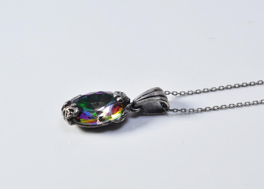 Handmade Mystic Topaz Sterling Silver Necklace, Gemstone Jewelry Gift
