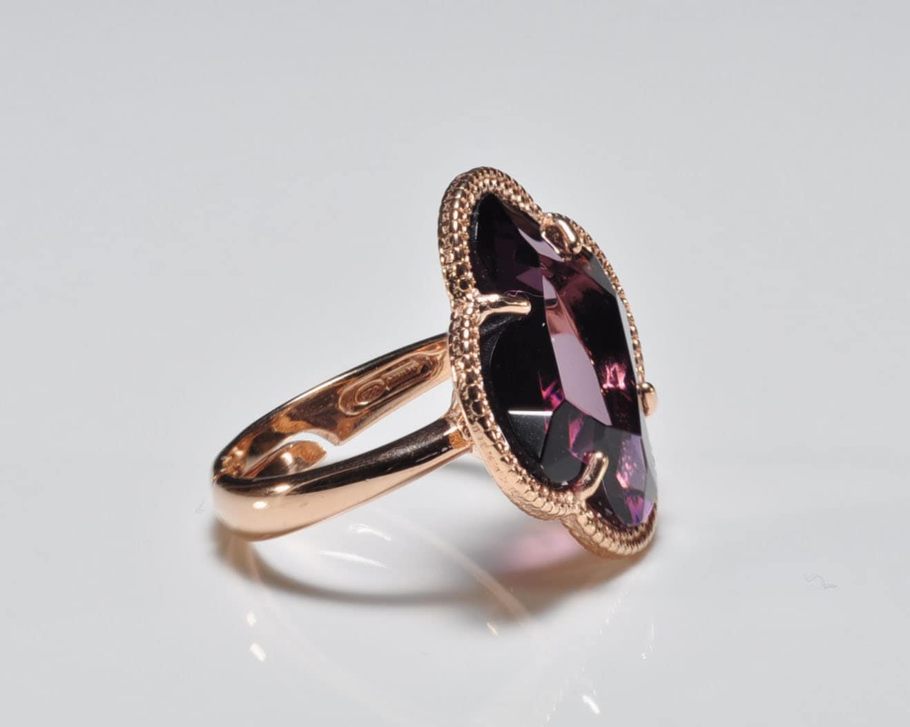 Handmade Genuine Natural Amethyst Silver Ring,Amethyst Jewelry,Amethyst Rose Silver Band Ring,Crystal Cut Ring,Handcrafted,Artist Design