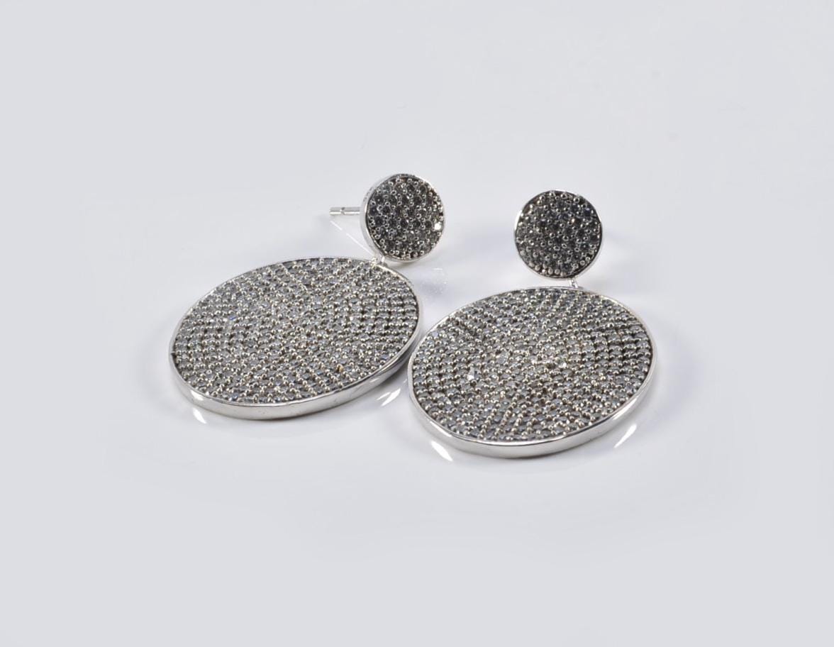 Handmade Sterling Silver Zircon Earrings: 925 Silver Jewelry