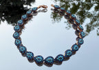 Handmade Neon Apatite Gemstone Bracelet: Rose Silver Jewelry