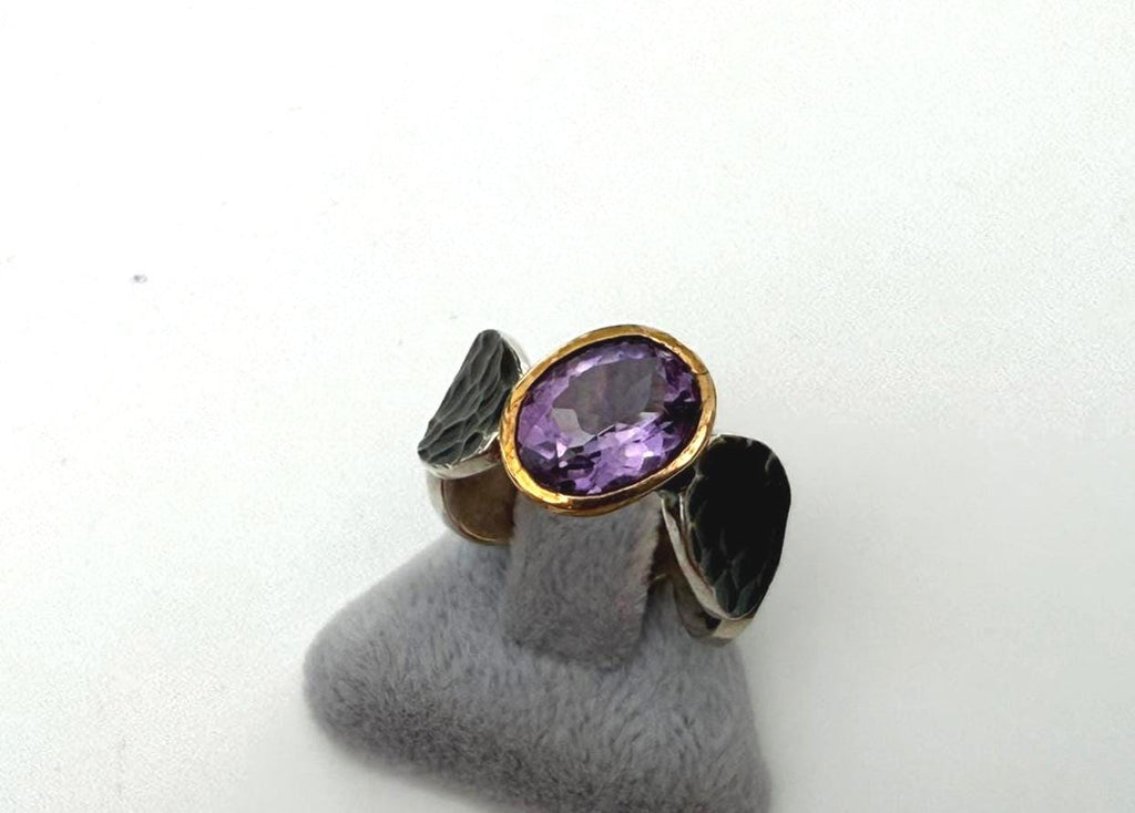 Handmade Amethyst Sterling Silver Ring: February Birthstone Jewelry