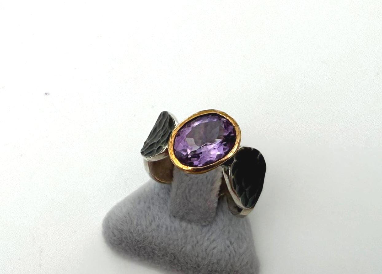 Handmade Amethyst Sterling Silver Ring: February Birthstone Jewelry