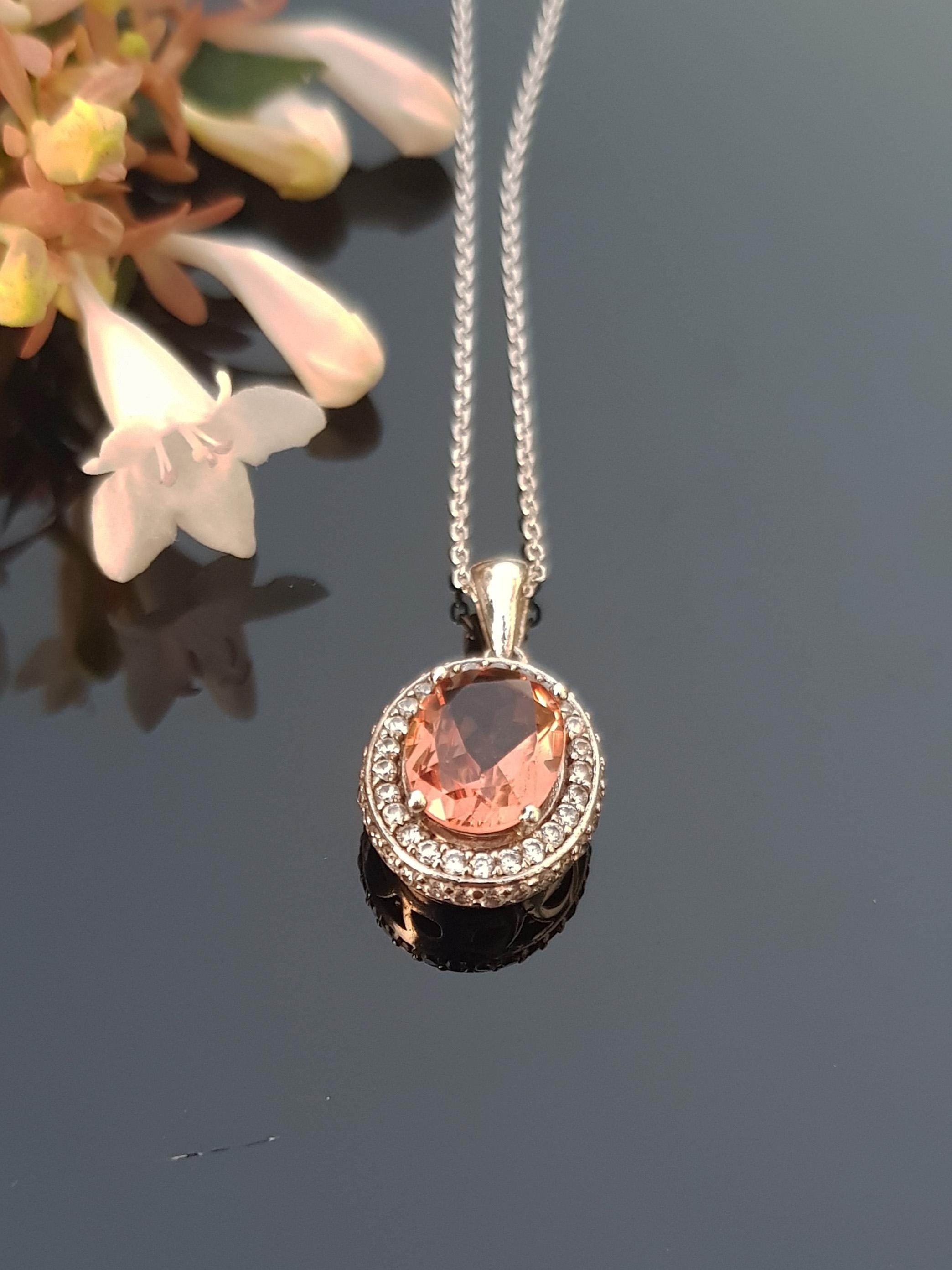 Handmade Sultanite & Zircon 925 Sterling Silver Necklace - Color Changing Gemstone