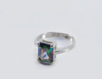 Handmade Genuine Mystic Topaz Silver Ring, Mystic Topaz Sterling Silver Jewelry,Mystic Topaz Gemstone Ring,Anniversary Ring Gift for Her