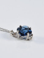 Handmade London Blue  Silver Necklace,925 Sterling Silver Genuine Authentic Necklace, London Blue  Gemstone Jewelry Gift for Her