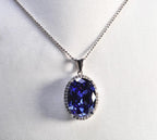 Handmade Sapphire Sterling Silver Necklace, September Birthstone Pendant