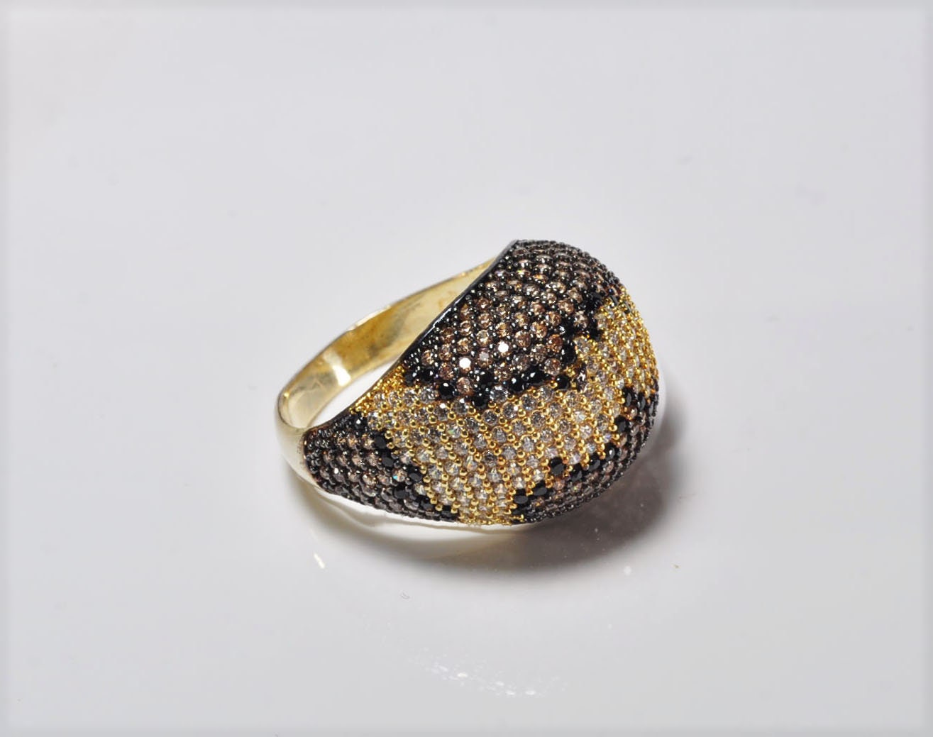 Handmade Zircon Silver Ring, Handcrafted Gold plated Zircon Jewelry,Wedding Ring Gift, Gold plated Silver Zircon Ring,Gift for her