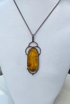 Handmade Sterling Silver Amber Necklace: Gemstone Jewelry Gift