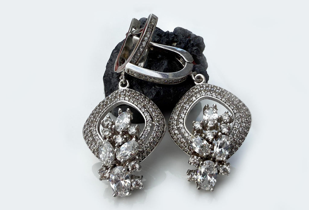 Handmade Sterling Silver Zircon Earrings: December Birthstone Jewelry