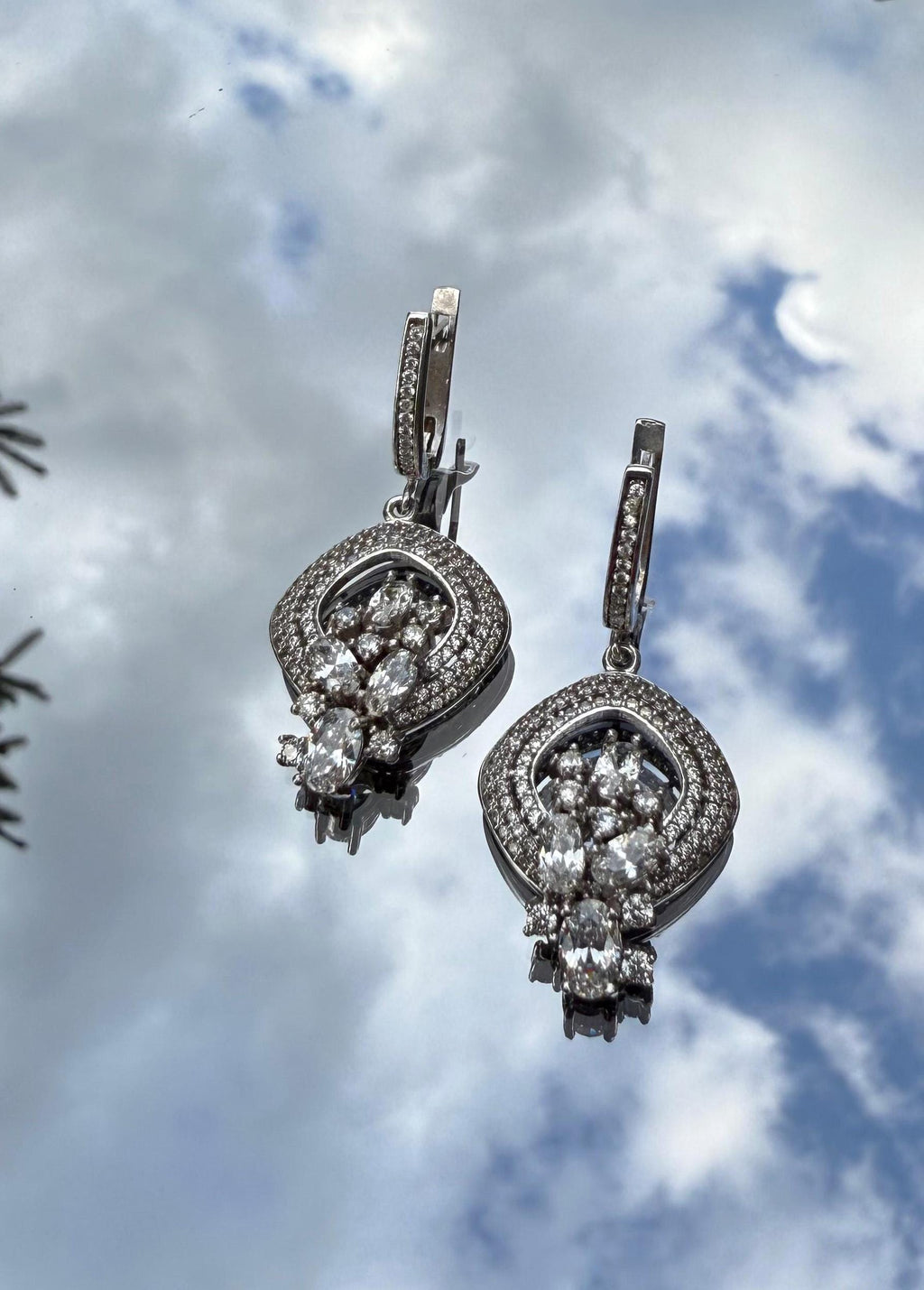 Handmade Sterling Silver Zircon Earrings: December Birthstone Jewelry