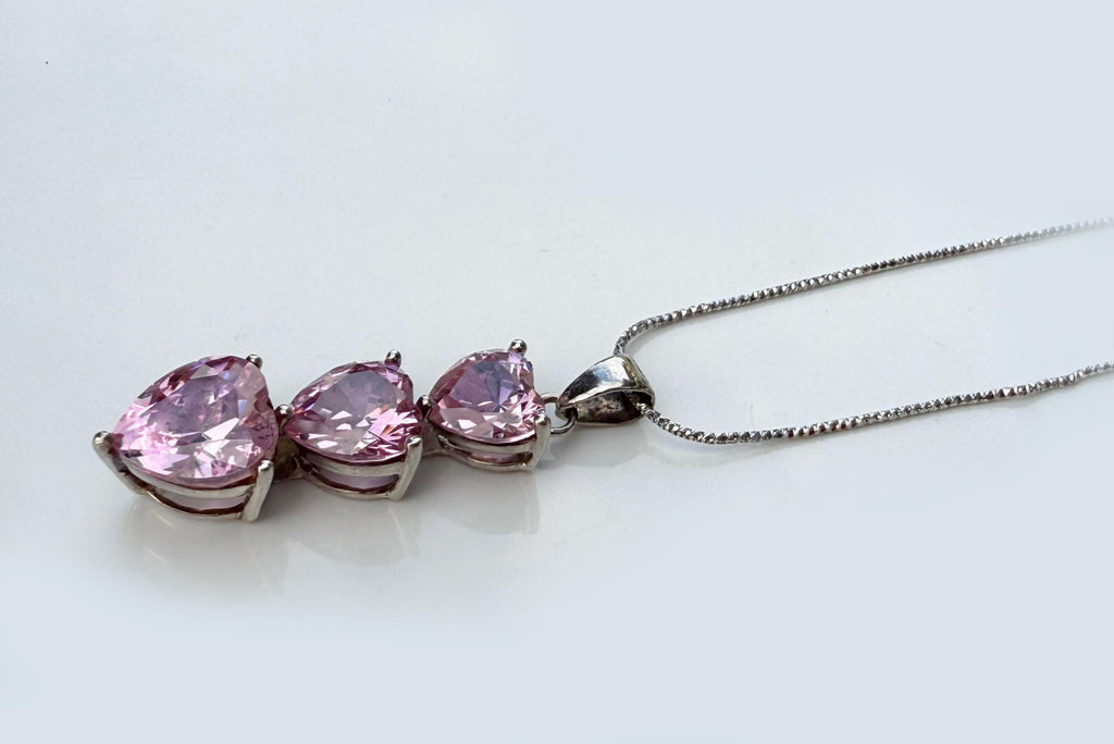 Handmade Rose Quartz Silver Necklace: Love Stone Jewelry
