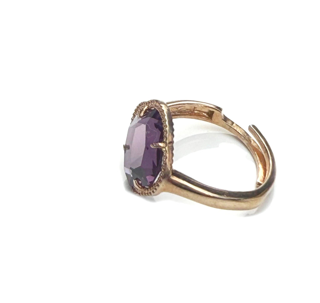 Handmade Amethyst Sterling Silver Ring: Rose Gemstone Jewelry