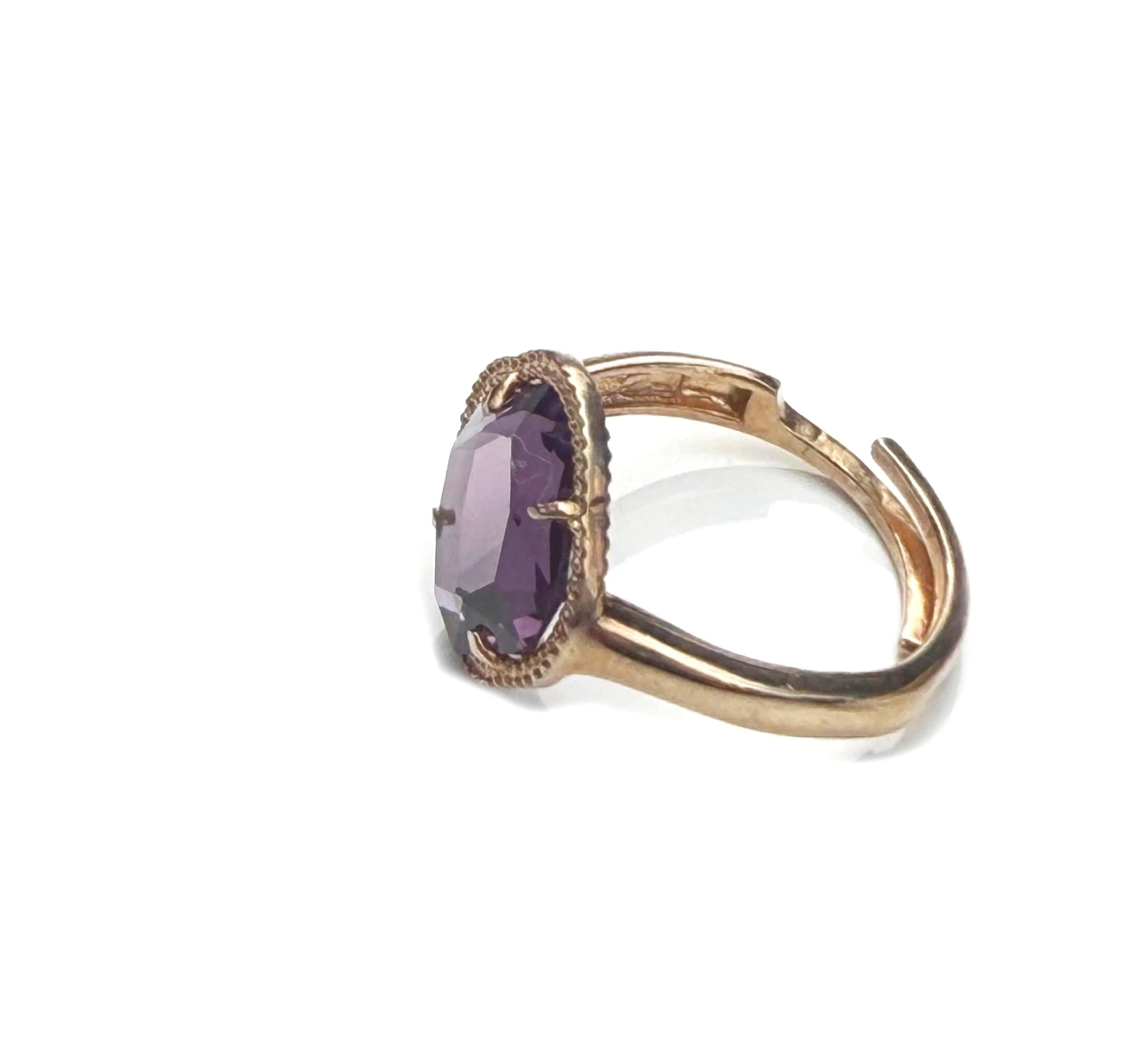Handmade Amethyst Sterling Silver Ring: Rose Gemstone Jewelry