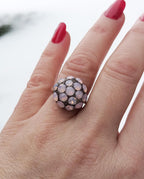 Handmade Genuine Pink Quartz Silver Ring,Pink Quartz Ring Jewelry, 925 Sterling Silver Pink Quartz Ring,Anniversary Gift