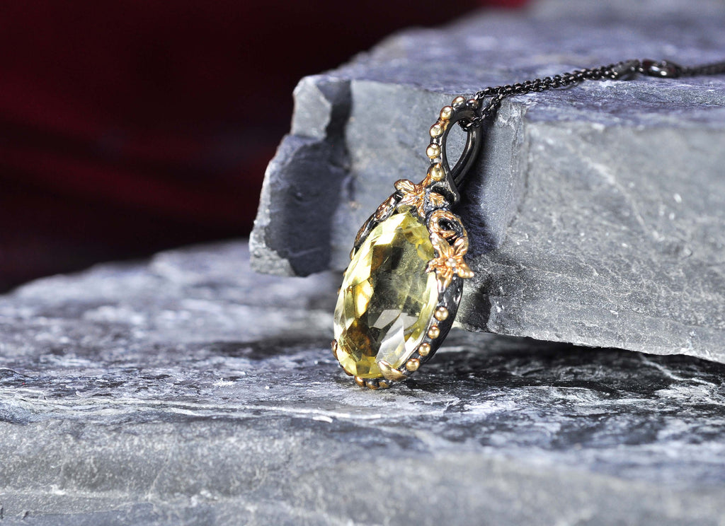Topaz Silver Necklace,Handmade 925 Sterling Silver Genuine Authentic Necklace,Topaz Gemstone Jewelry Gift for Her