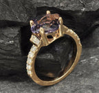 Handmade Genuine Natural Amethyst Silver Ring,Amethyst Jewelry,Amethyst Rose Silver Band Ring,Gift for Her