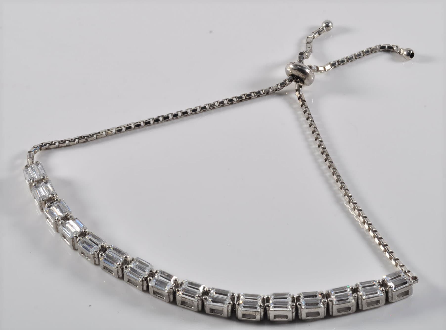 Handmade Baguette Zircon Silver Bracelet: Wedding Jewelry Gift