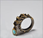 Handmade Turquoise 925 Silver Ring, Artisan Gemstone Jewelry, December Birthstone