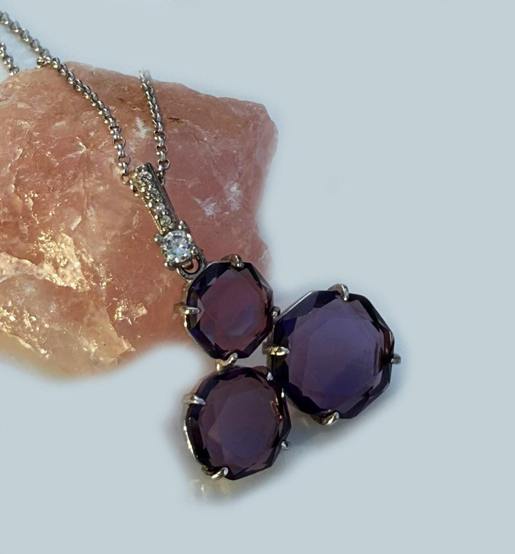 Handmade Amethyst 925 Sterling Silver Necklace: Gemstone Jewelry