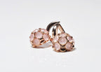 Handmade Pink Quartz Silver Earrings, Rose Gemstone Jewelry