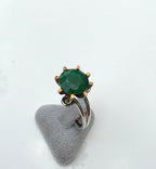Handmade Green Agate Ring: 925 Sterling Silver, Harmony Jewelry