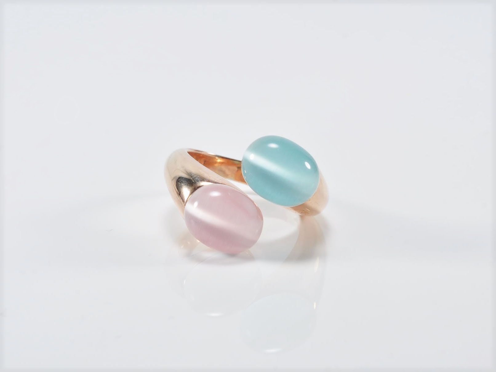 Handmade Cat's Eye Rose Silver Ring, Handcrafted Cat's Eye Jewelry, 925 Sterling Rose Silver Band Cat's Eye Ring,Wedding Ring Gift