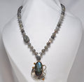 Handmade Sterling Silver Necklace, Labradorite Zircon Gemstone Jewelry