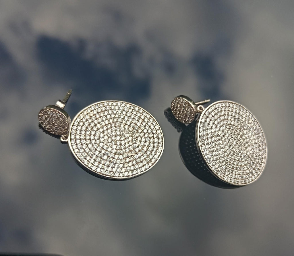 Handmade Sterling Silver Zircon Earrings: 925 Silver Jewelry